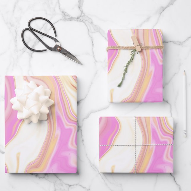 Papier plat Motif rose et jaune (Recto)