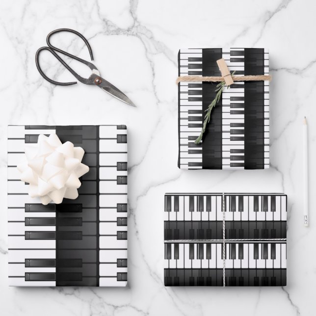 Papier plat pour enveloppement de clavier de piano (Recto)