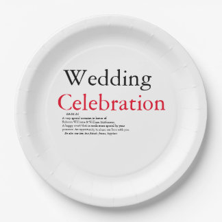 Papier-Platte für das Hochzeitdefinitionsformular Pappteller