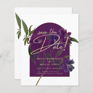 Papier Plum d'aubergine Purple Floral Forêt Mariage vert