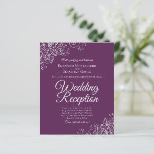 Papier Plum Purple Argent Mariage Réception BUDGET Invita