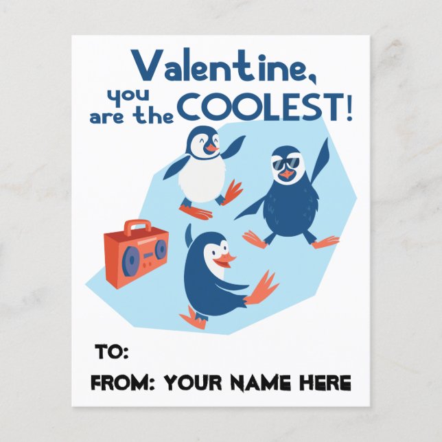 Papier Plus cool Valentine Danser Penguins Garçons Enfant (Devant)