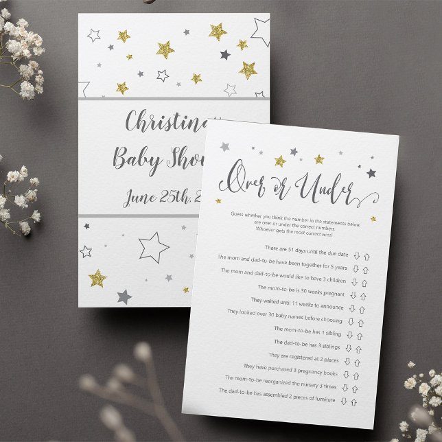 Papier Plus ou moins Baby shower de révélation de genre J (Créateur téléchargé)