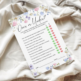 Papier Plus ou moins de jeu | Jeu baby shower