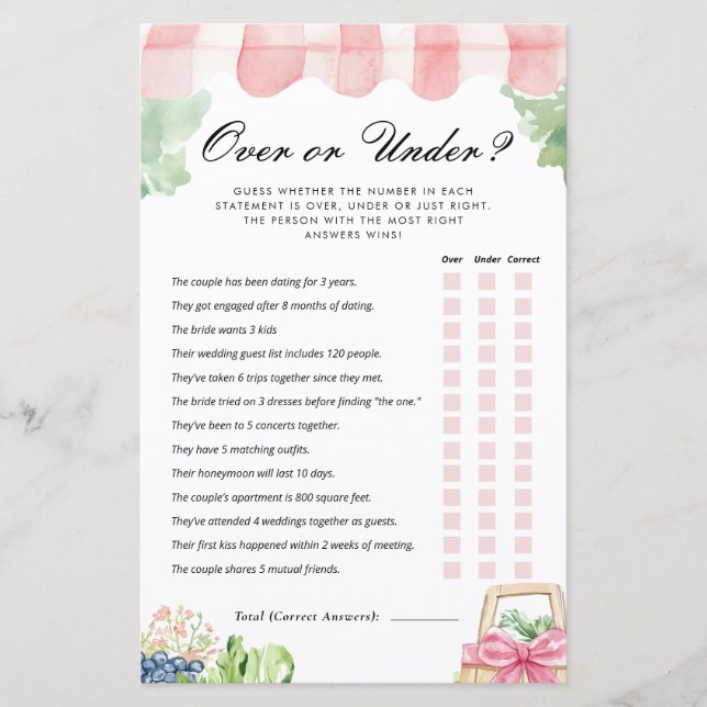 Papier Plus ou moins frais hors du marché jeu nuptiale (Devant)