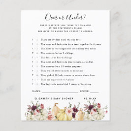 Papier Plus ou moins | Jeu Baby shower