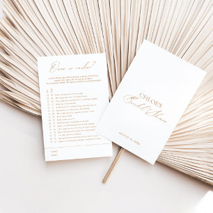 Papier Plus ou moins ? Jeu de Fête des mariées blanc élég