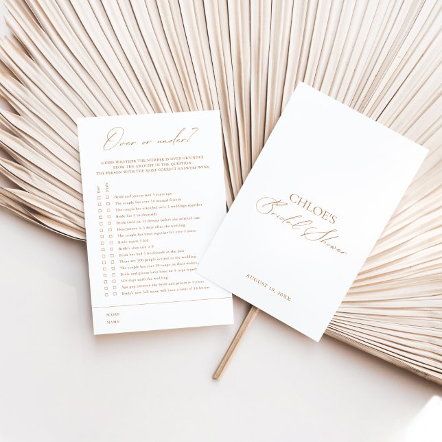 Papier Plus ou moins ? Jeu de Fête des mariées blanc élég (Créateur téléchargé)