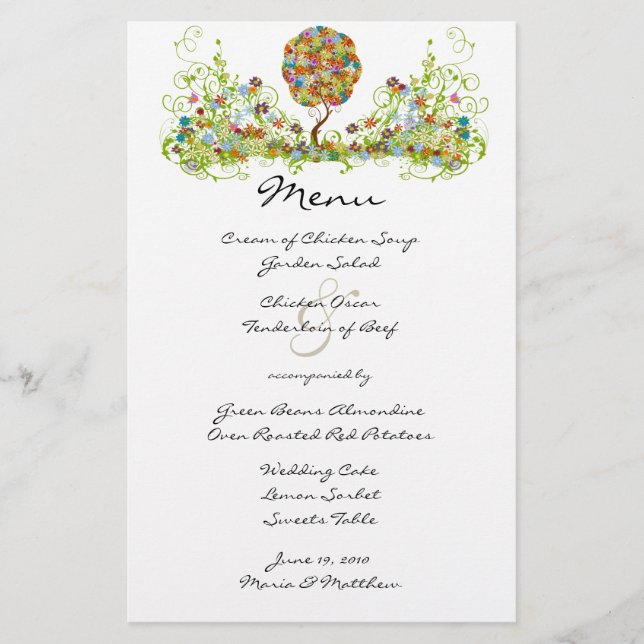 Papier Poche de forêt enchantée Arbre à conte de fées flo (Devant)