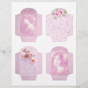 Papier Poches à scandale Shabby Rose Floral & Dentelle