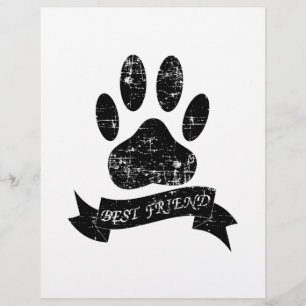 Papier Poignée de chien détendue avec ruban