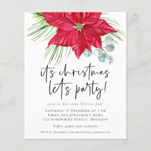 PAPIER   Poinsettia Weihnachten Lasse Party Einlad