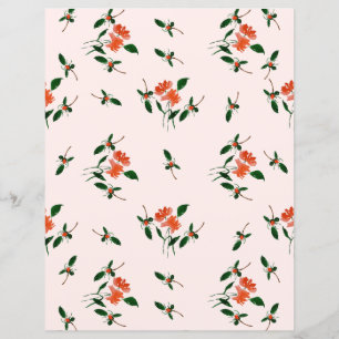 Papier Points dorés et florales peintes à la main Rose te
