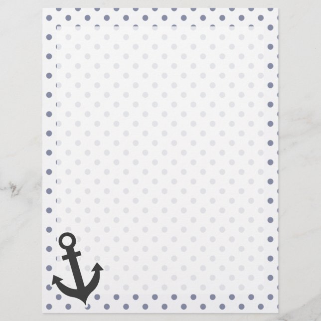 Papier Points gris clair ; Ancre (Devant)