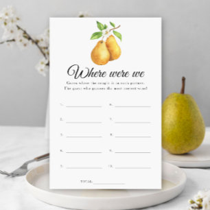 Papier Poires Douche nuptiale Où étions-nous jeu