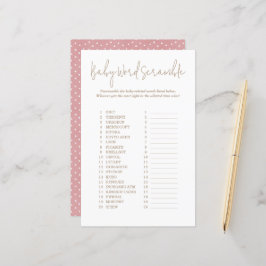 Papier Pois Word Scramble Baby shower Jeu