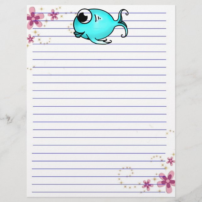 Papier Poisson bleu en-tête (Devant)