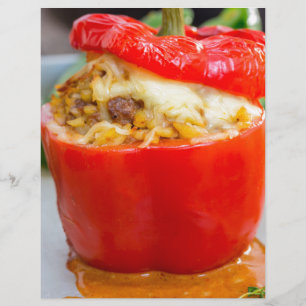 Papier Poivrons farcis au four avec sauce à la viande et