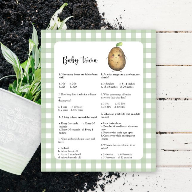 Papier Pomme de terre - Trivia bébé | Jeu baby shower (Créateur téléchargé)