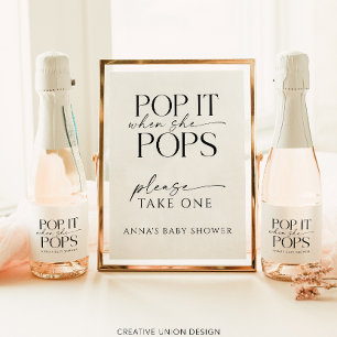 Papier Pop When She Pops Baby shower Personnalisé Favoris