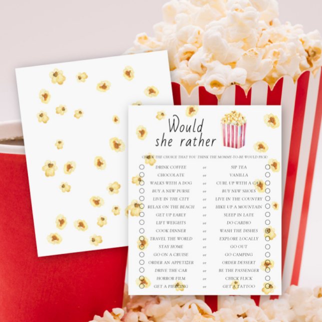 Papier Popcorn baby shower Plairait-elle au jeu (Créateur téléchargé)