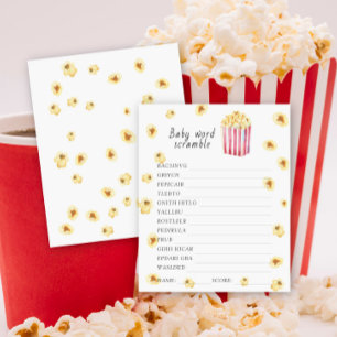 Papier Popcorn baby shower Word jeu brouillon