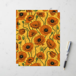 Papier Poppies orange