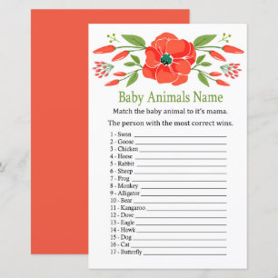 Papier Poppy Baby Animaux Nom Jeu