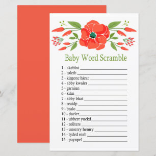 Papier Poppy Baby jeu de brouillage de mot