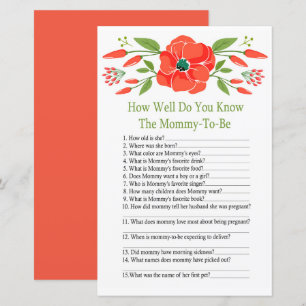 Papier Poppy Connaissez-vous bien le jeu de baby shower