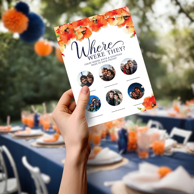 Papier Poppy Où Étaient-Ils Wedding shower Partie (Poppy Where Were They Wedding Shower Party Game)