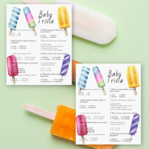 Papier Popsicle - Trivia bébé   Jeu baby shower
