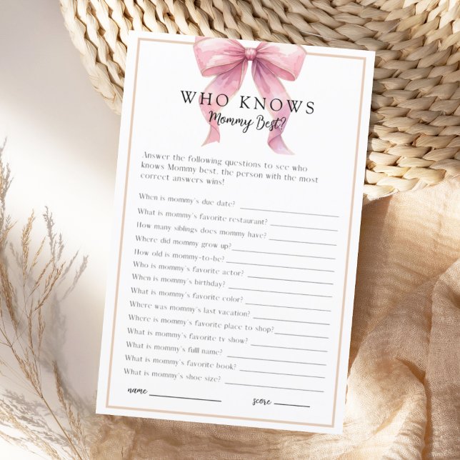 Papier Posh Coquette Bow Baby shower Jeu (Créateur téléchargé)