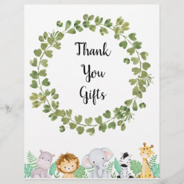 Papier Poster-cadeaux Safari Merci