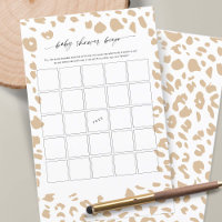 Poster de animal Safari moderne Baby shower Bingo
