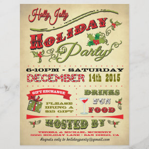 Papier Poster de la fête de Noël Holly Jolly