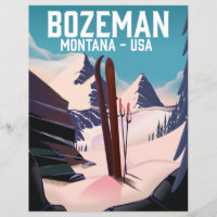 poster de ski Bozeman Montana