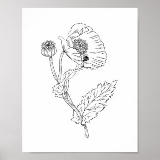 Papier Poster Minimaliste Fleur (Matte)