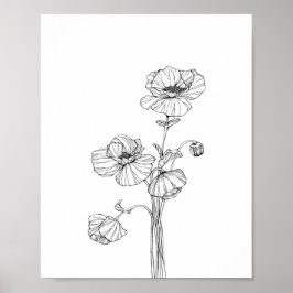 Papier Poster Minimaliste Fleur (Matte)