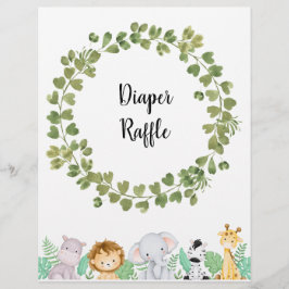 Papier Poster Safari Diaper Raffle
