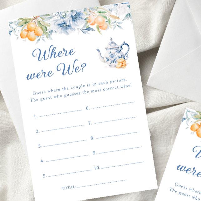 Papier Pot De Thé Bleu Où Était Nous Fête des mariées Jeu (Créateur téléchargé)