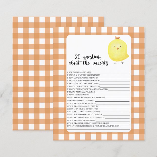 Papier Poulet - jeux - 20 questions sur les parents (Devant / Derrière)