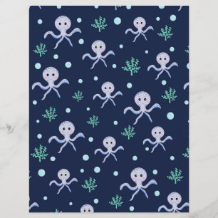 Papier Poulpe sous la mer motif pour enfants