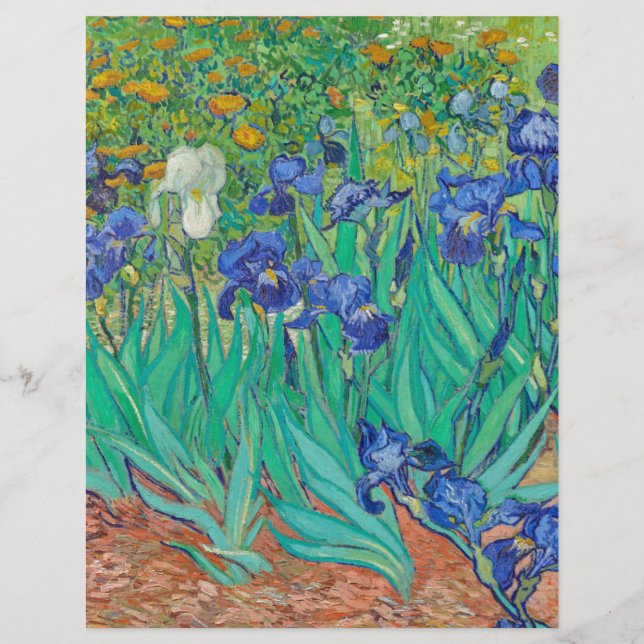 PAPIER POUR ALBUM : VAN GOGH : IRIS : 1889 (Devant)