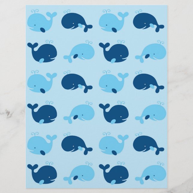 Papier pour bébé de baleine bleu marine (Devant)