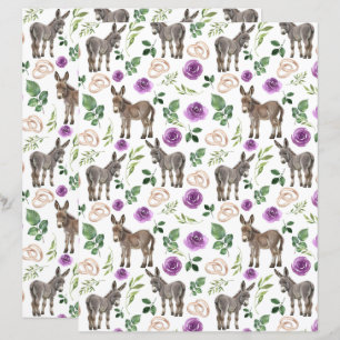 Papier pour scrapbook de mariage floral violet pou