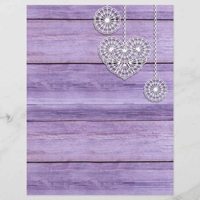 Papier pour scrapbooking Bois de lilas et dentelle (Devant)