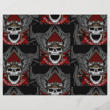 Papier pour scrapbooking crâne de pirate d'Hallowe