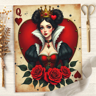 Papier pour scrapbooking de la carte à jouer Alice