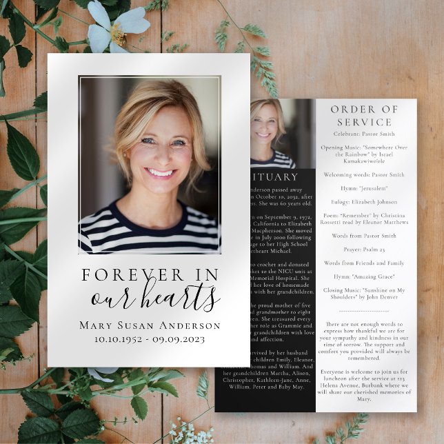 Papier Pour toujours dans nos coeurs | Ordre des funérail (Créateur téléchargé)